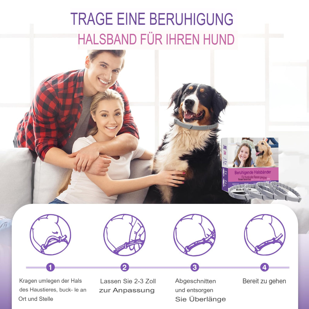 Calming Dog Collar (4-Pack) – Anxiety and Stress Relief, 60 Days Lasting 